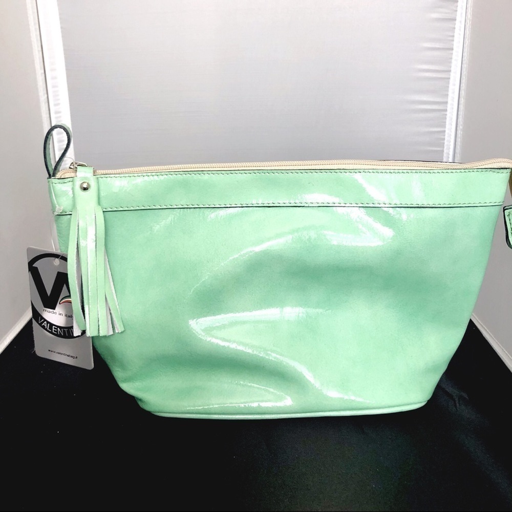 Valentina l GORGEOUS SAGE LEATHER HAND BAG l Green leather purse